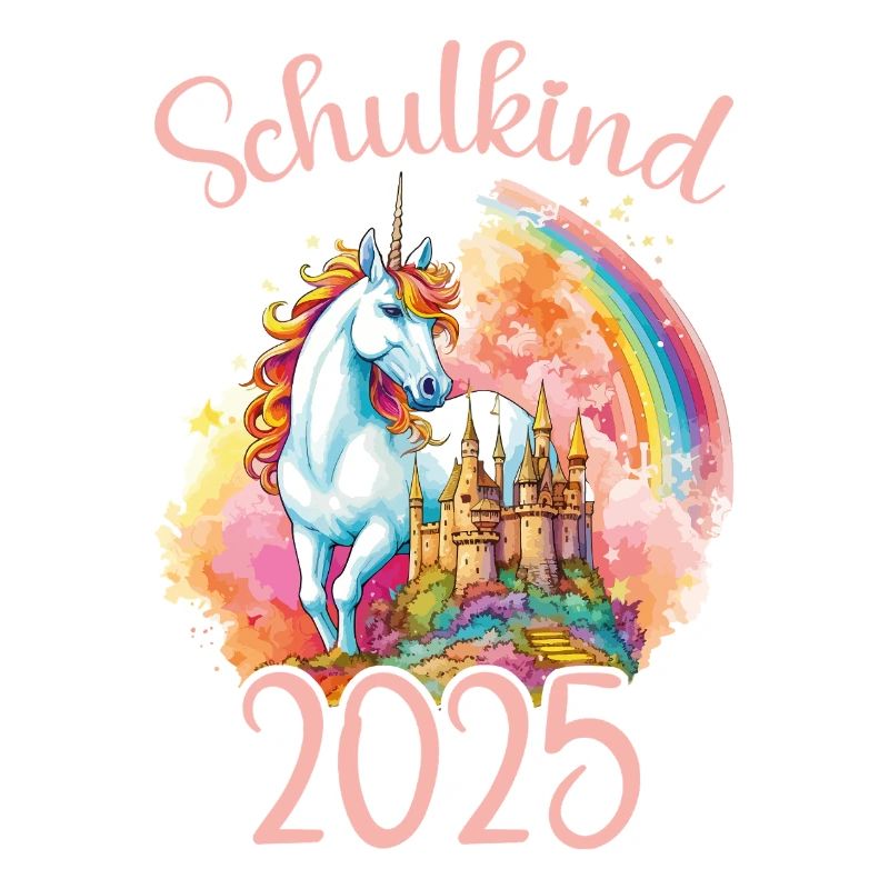 Schulkind 2025 Einhorn Einschulung Schule Schüler