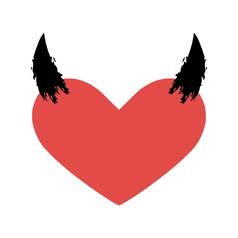 Heart devil horns evil symbol gift
