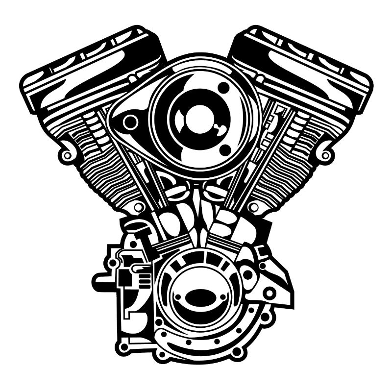 Motorrad Motor / Engine 01_schwarz