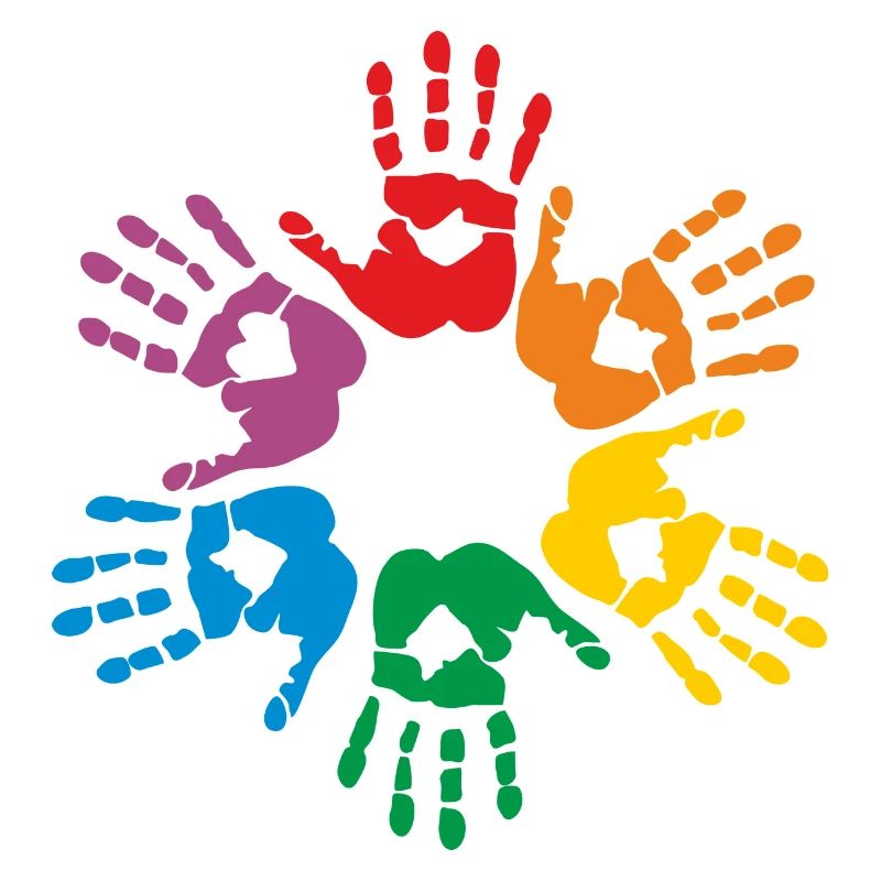 Rainbow hands