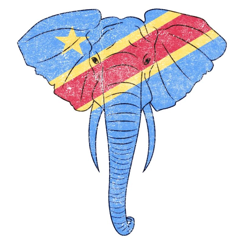Eléphant du Congo - Congo Libre - Support Congo