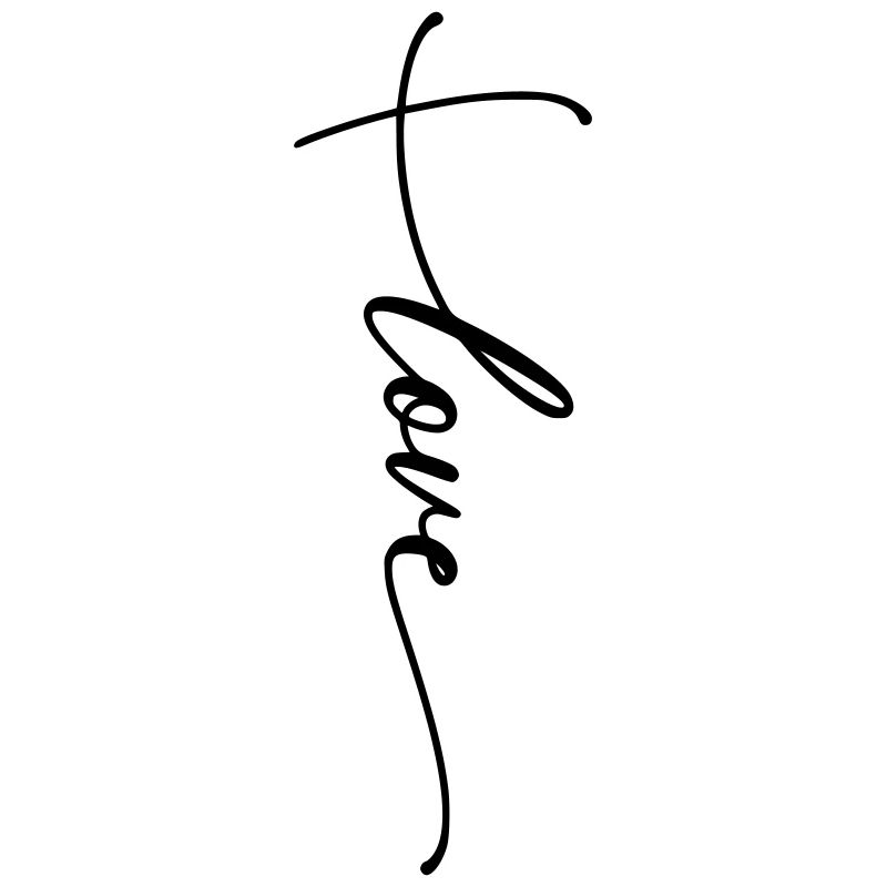 Police Cursive Croix d’Amour