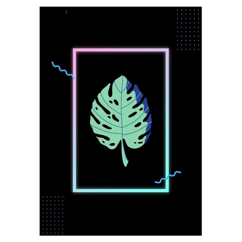Monstera Neon Frame