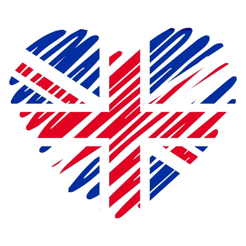 Conception du drapeau de l’Angleterre en forme de cœur