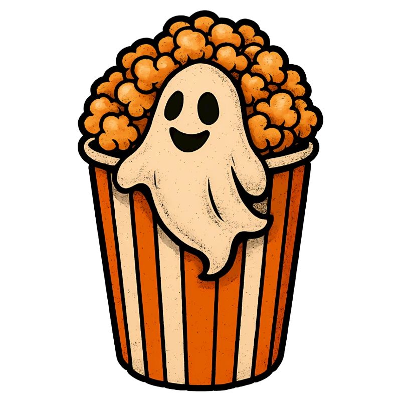 Fantôme de pop-corn dans le pot de pop-corn