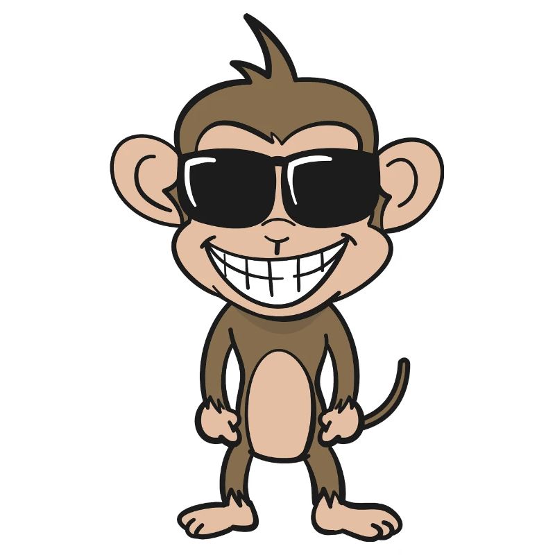 Cooler Affe mit Sonnenbrille