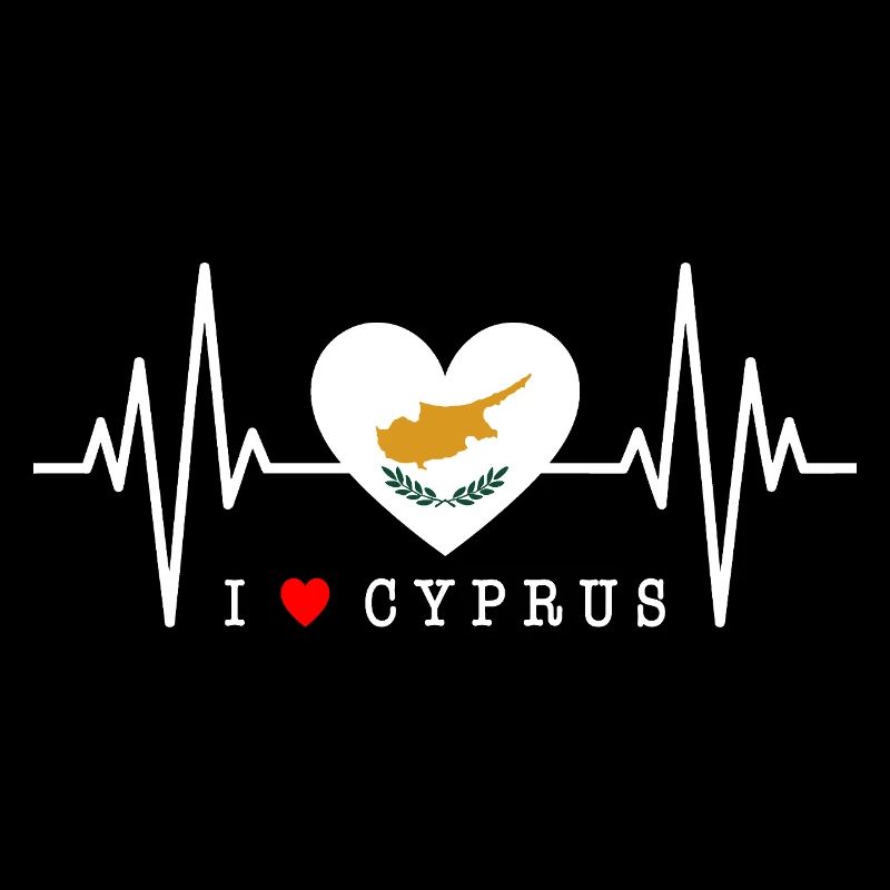 Drapeau chypriote battement de cœur République de Chypre Chypre
