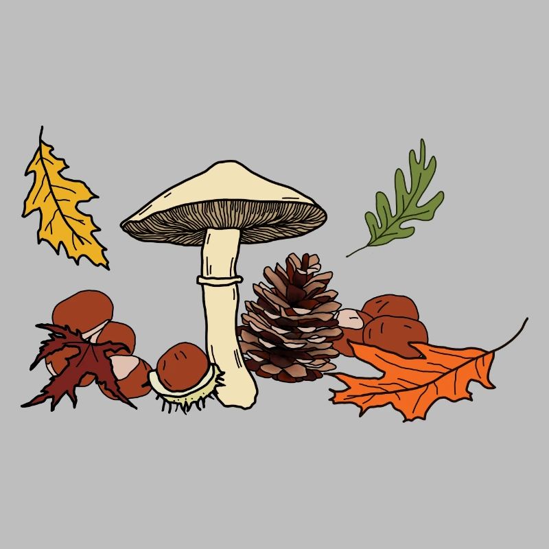 Feuilles de champignon d’automne Châtaignier
