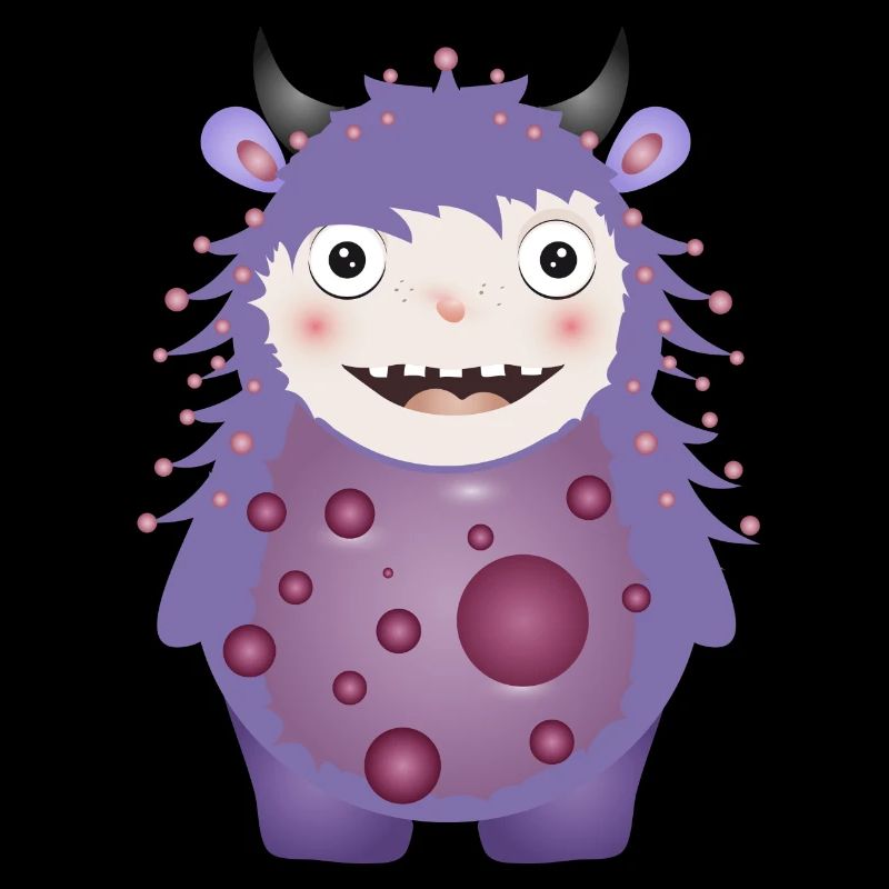 Monstre violet mignon avec des cornes