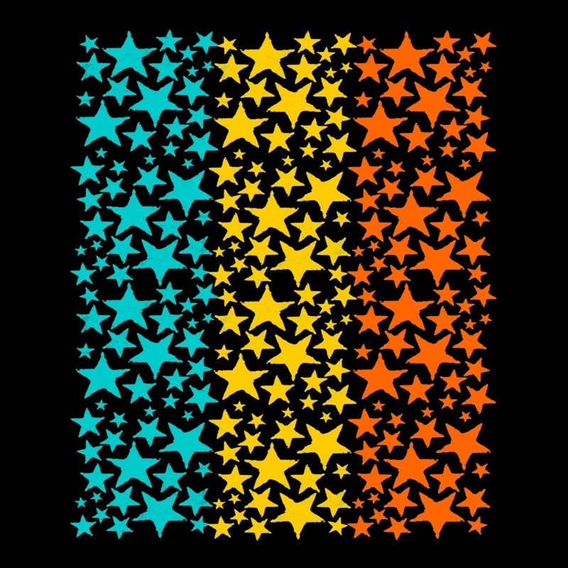 Glowing Rainbow Stars Pattern