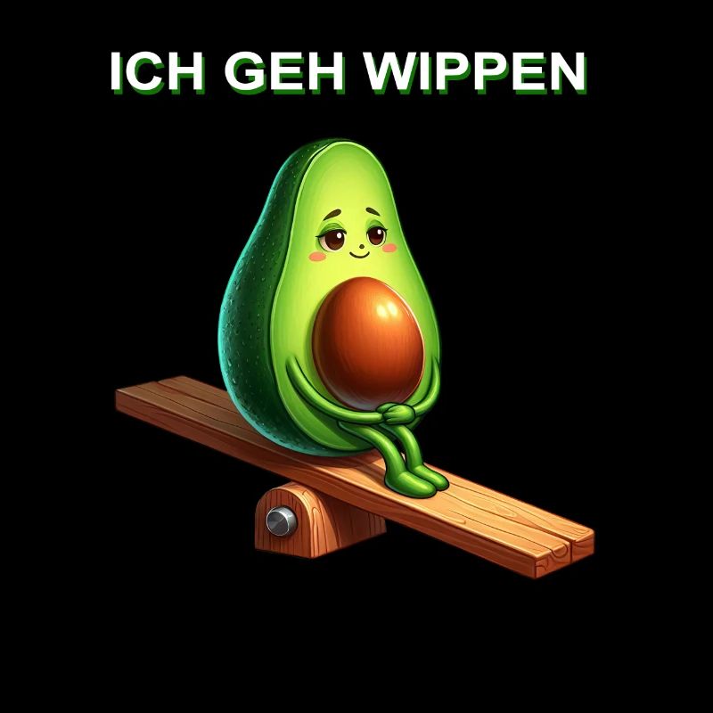 Avocado Wippe Comic süß vegan Spruch