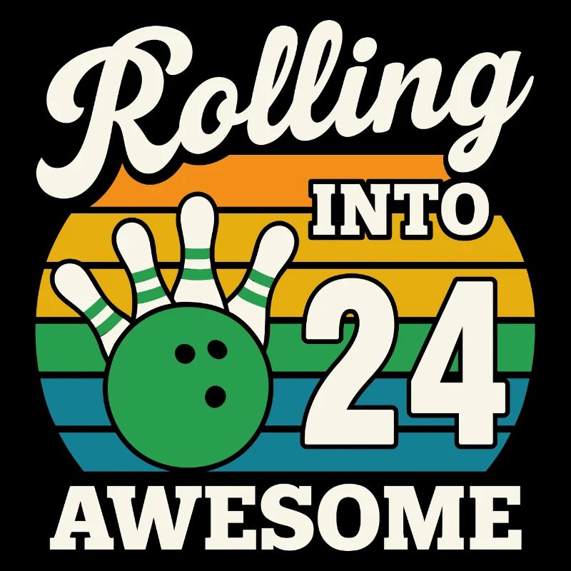 Retro Bowling 24th Birthday Design