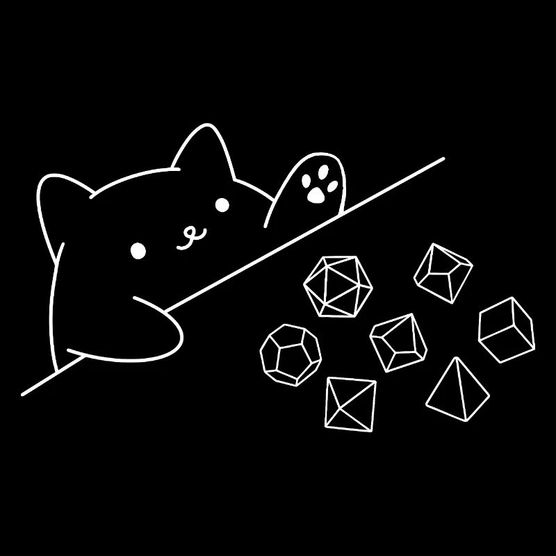 Cat Rolling Dice Funny RPG Gamer Tabletop Humor