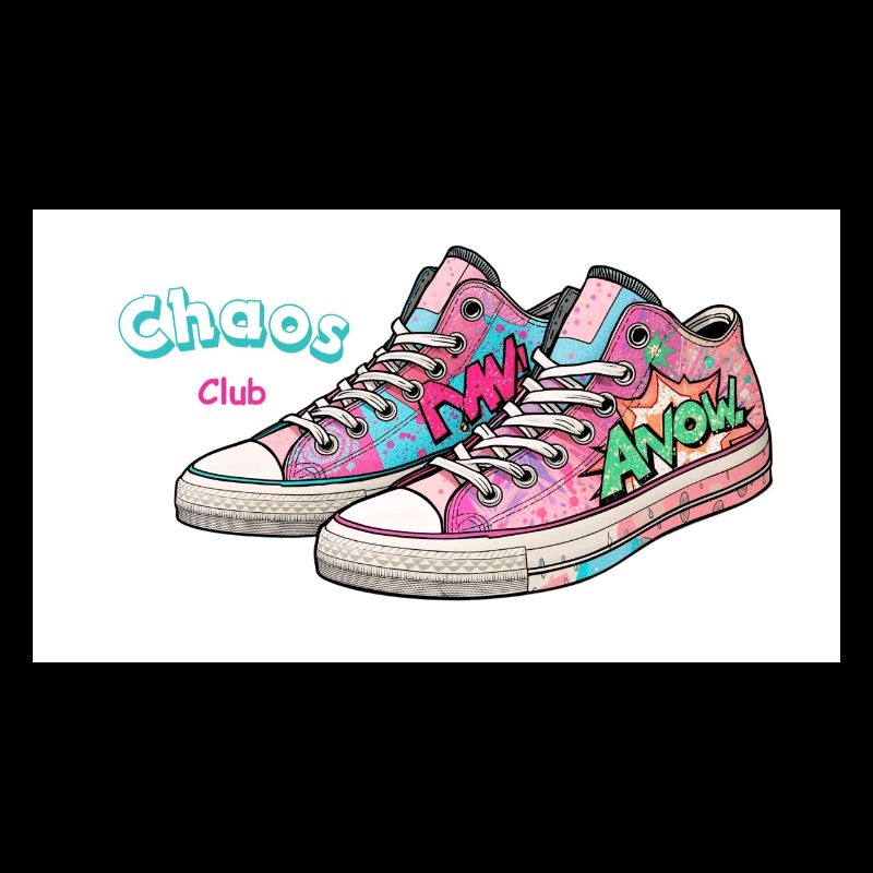 Bunte Sneakers mit Comic-Design