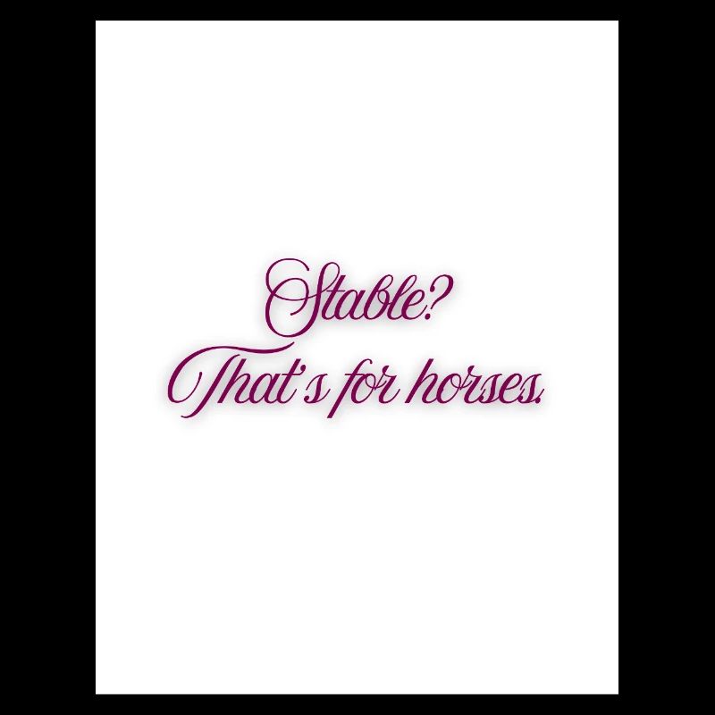 Étable? C’est pour les chevaux.