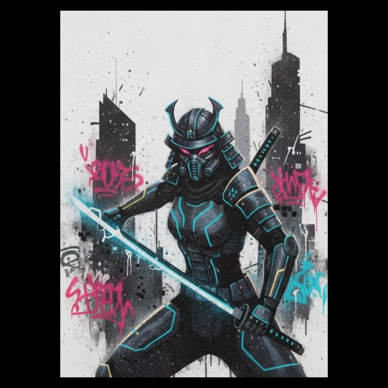 Cyber Samurai Neon Blade
