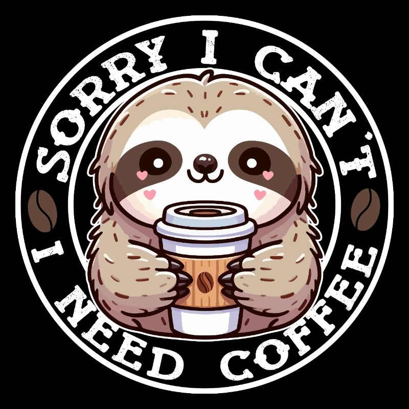Faultier Süßer Runder Kaffee