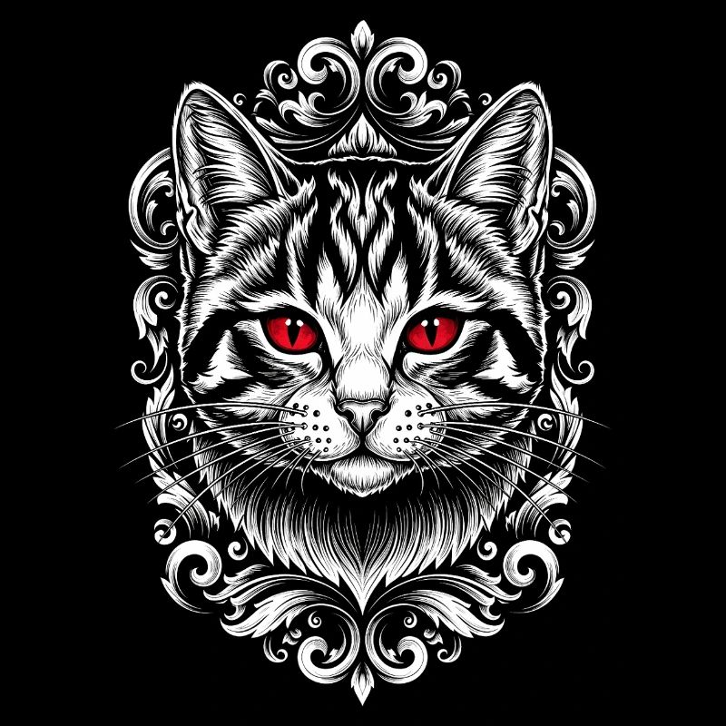 Gothic Katze mit lila Augen - Süßes Kätzchen