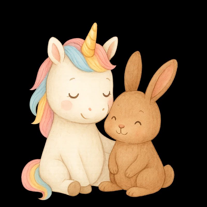 Unicorn and bunny cuddle time
