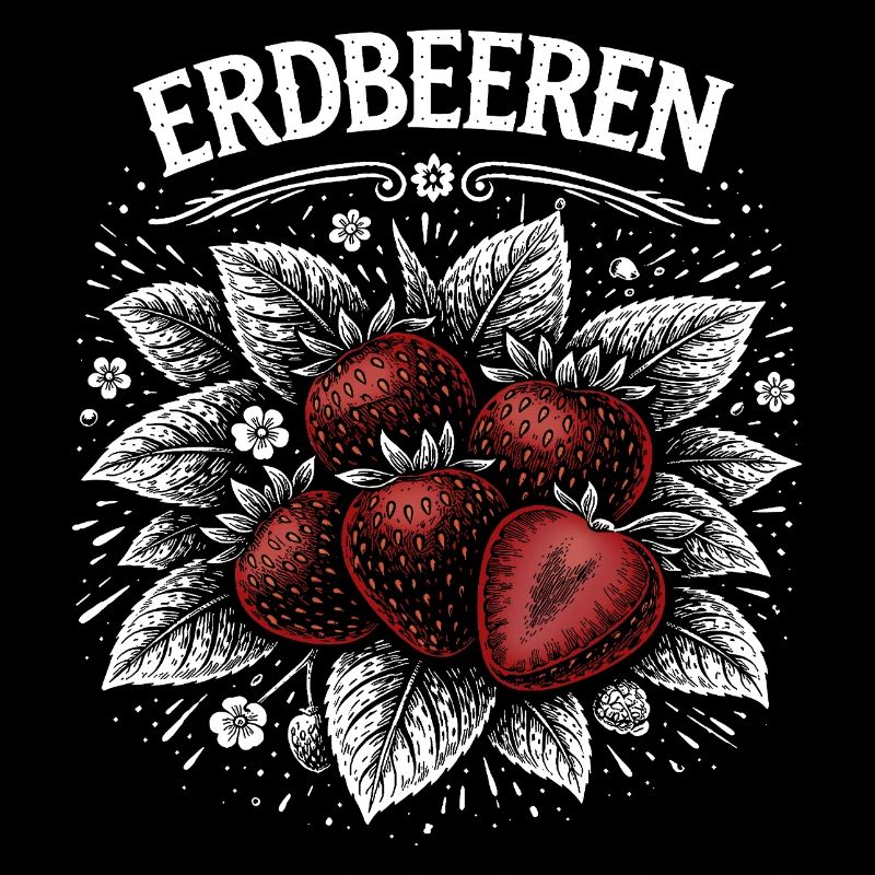 Erdbeeren Kontrast Illustration