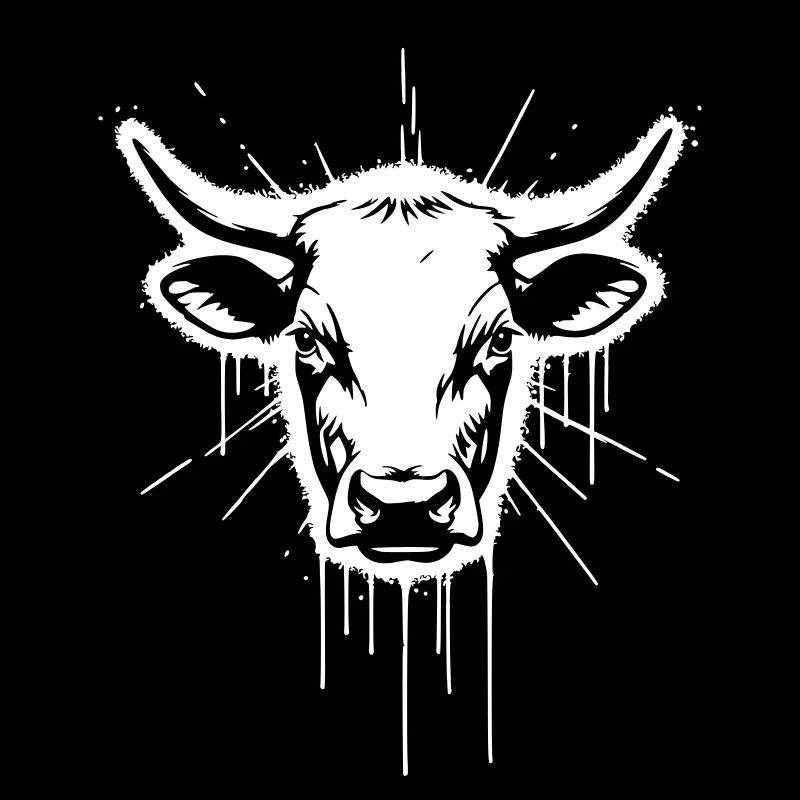 Bull Head Bull Graffiti Vector