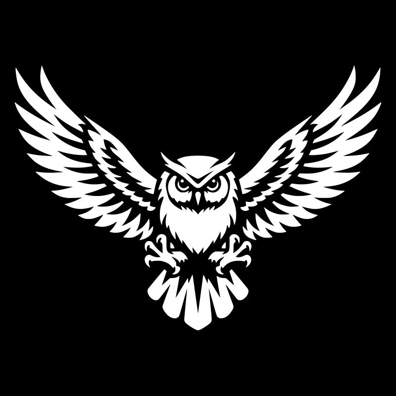 Owl with outstretched wings