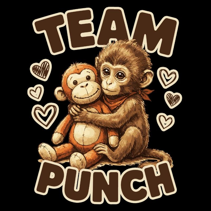 Cute Baby Monkey Named Punch Plush Hugging