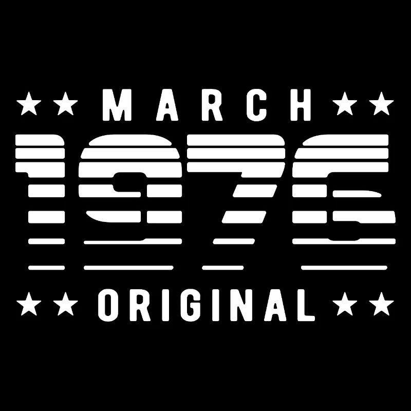 Mars 1976 Anniversaire original rayé de Vitage