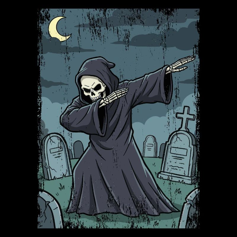 Faucheuse dans le cimetière nocturne