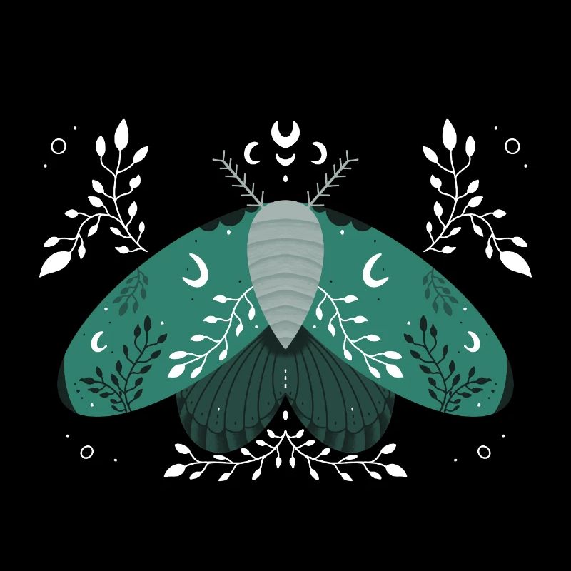 Papillon de nuit vert avec feuillage