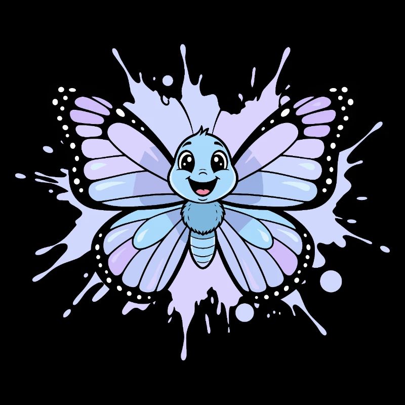 Blauer Schmetterling Spritzkunst