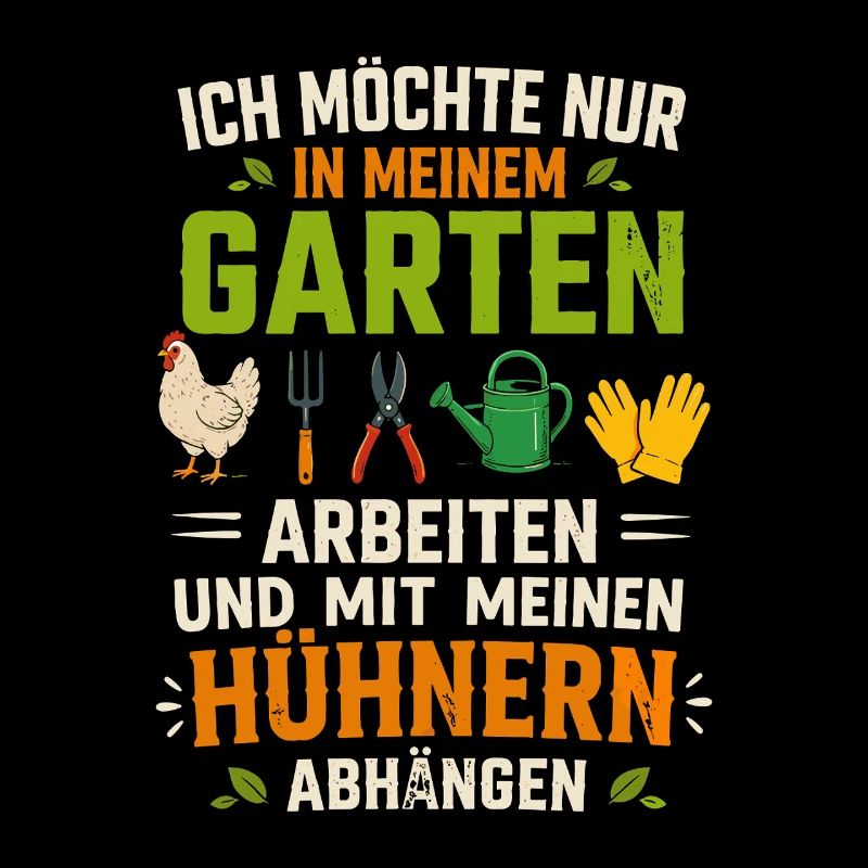 Gartenarbeit mit Hühnern Stimmung