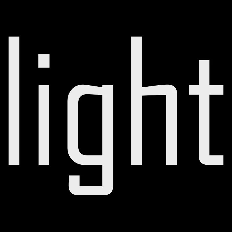 Bright Light Light - typography on black sun