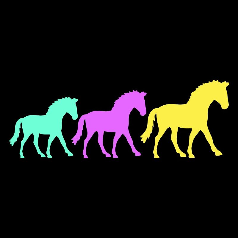 3 chevaux silhouette équipe cavalier équitation amis mignon