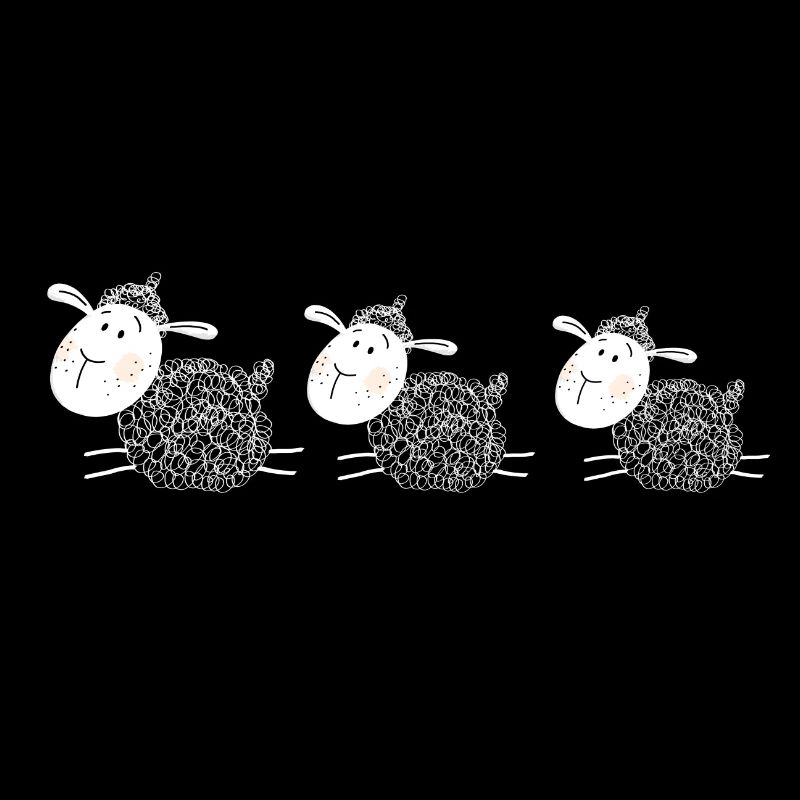 Three sheep are best friends - sheep - lamb