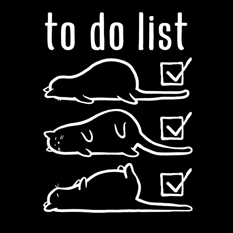 Cat - to do list - do nothing - saying