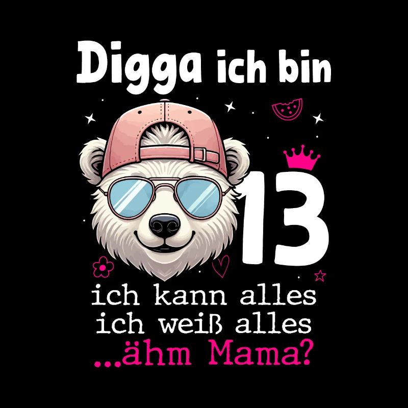 Digga Ich Bin 13 Kindergeburtstag Mädchen