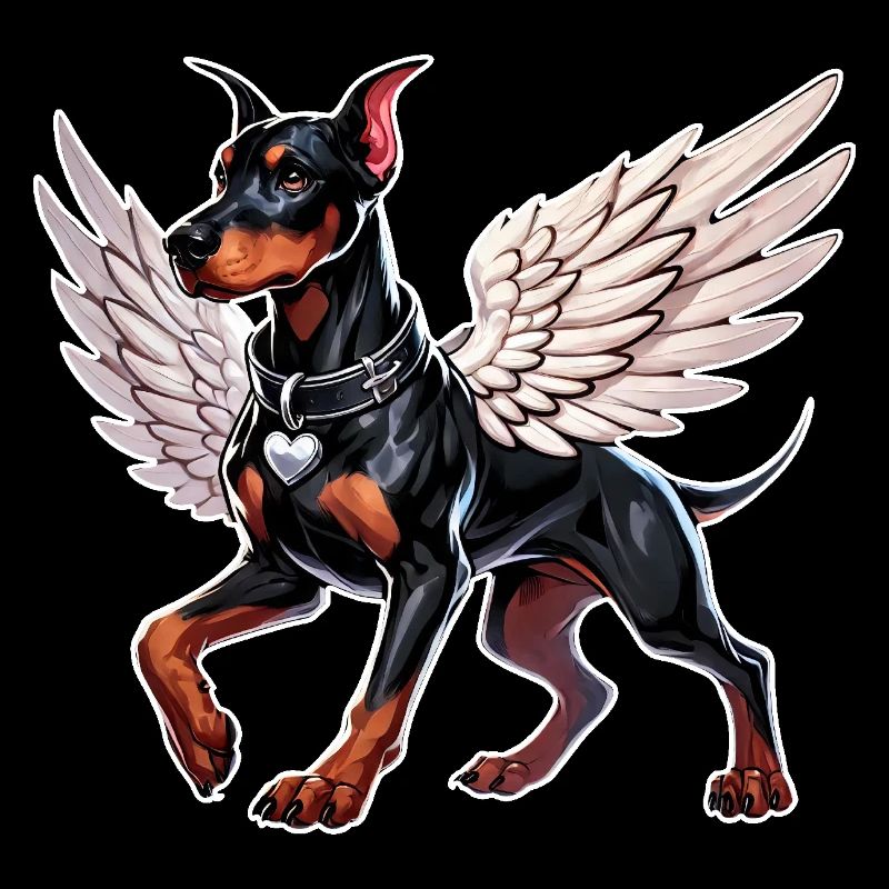 Eleganter Dobermann Engel Liebe Haustier