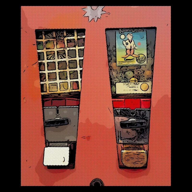 Retro chewing gum machine in comic look