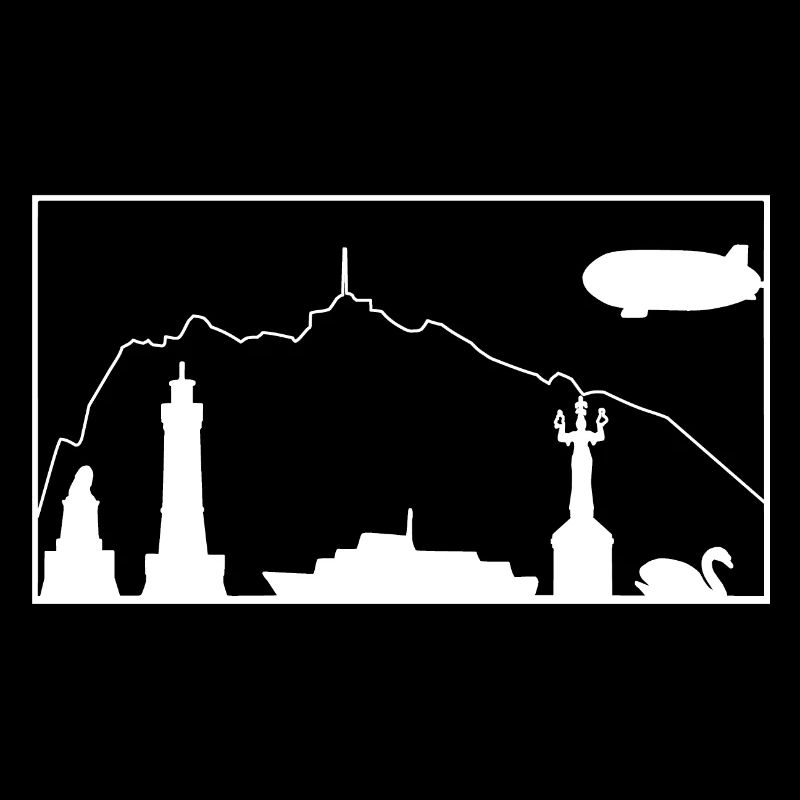 Bodensee & Pfänder | Silhouette filled | Weiß