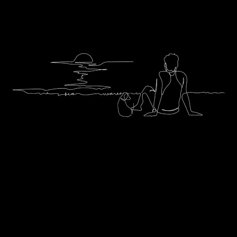 Coucher de soleil Plage Line Art Coucher de soleil Plage