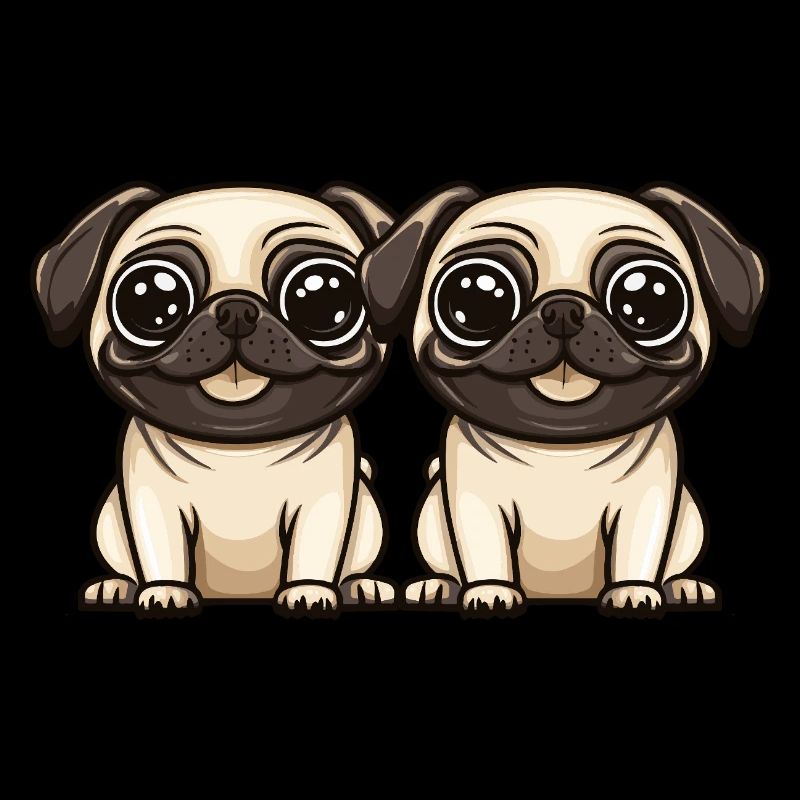 Pug Hund Comic