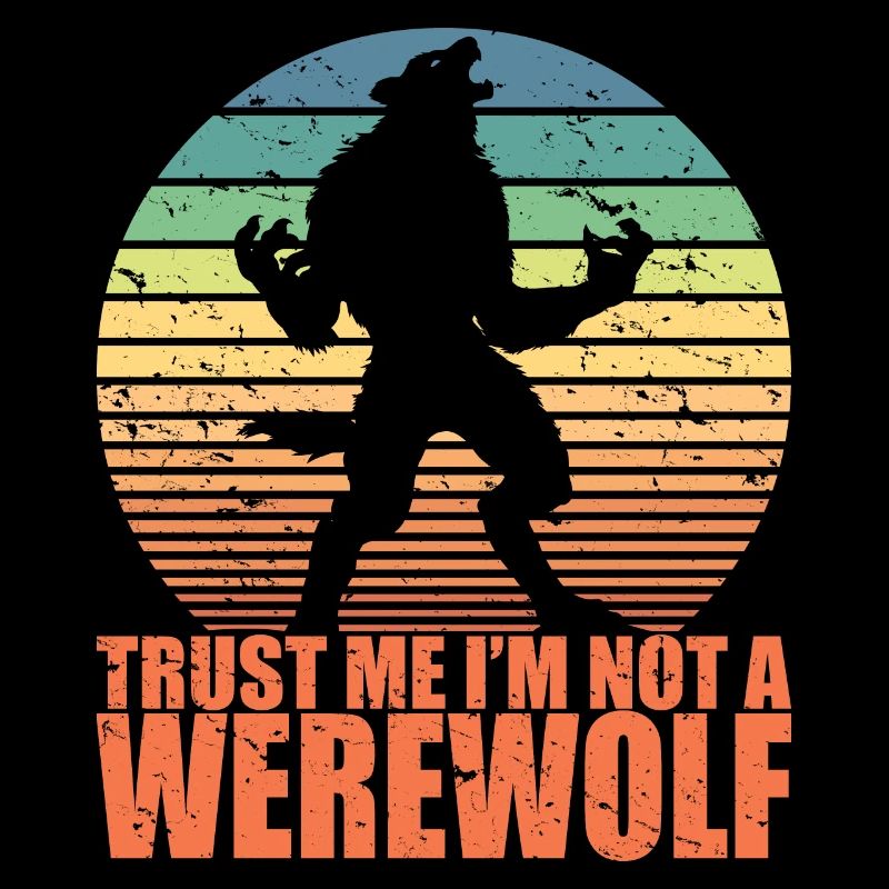 Spaß Scary Werwolf Retro Halloween Süßes oder Saures