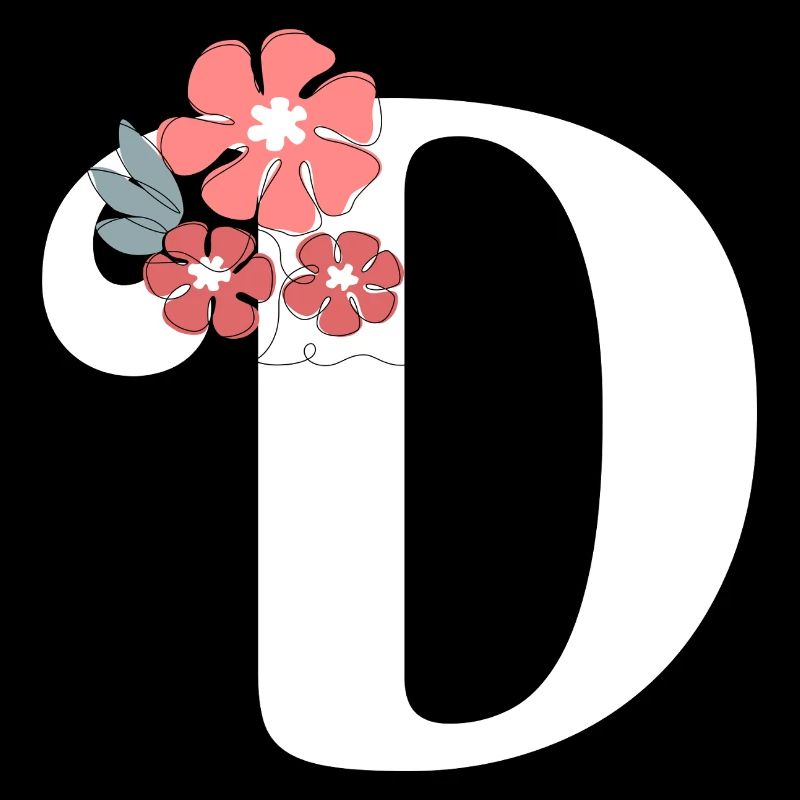 Lettre d fleurs minimalistes