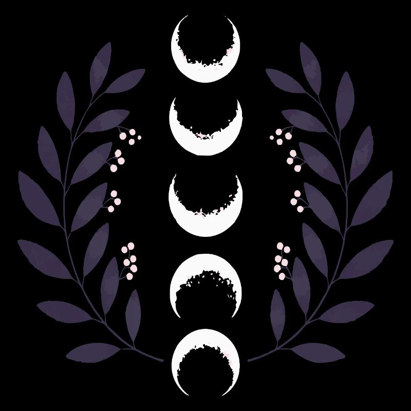 Phase de lune céleste BOHO Fleurs sauvages Zodiaque Sorcière