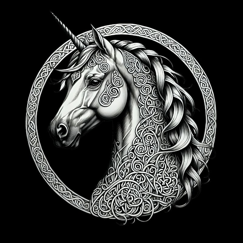 Einhorn mit keltischem Knoten