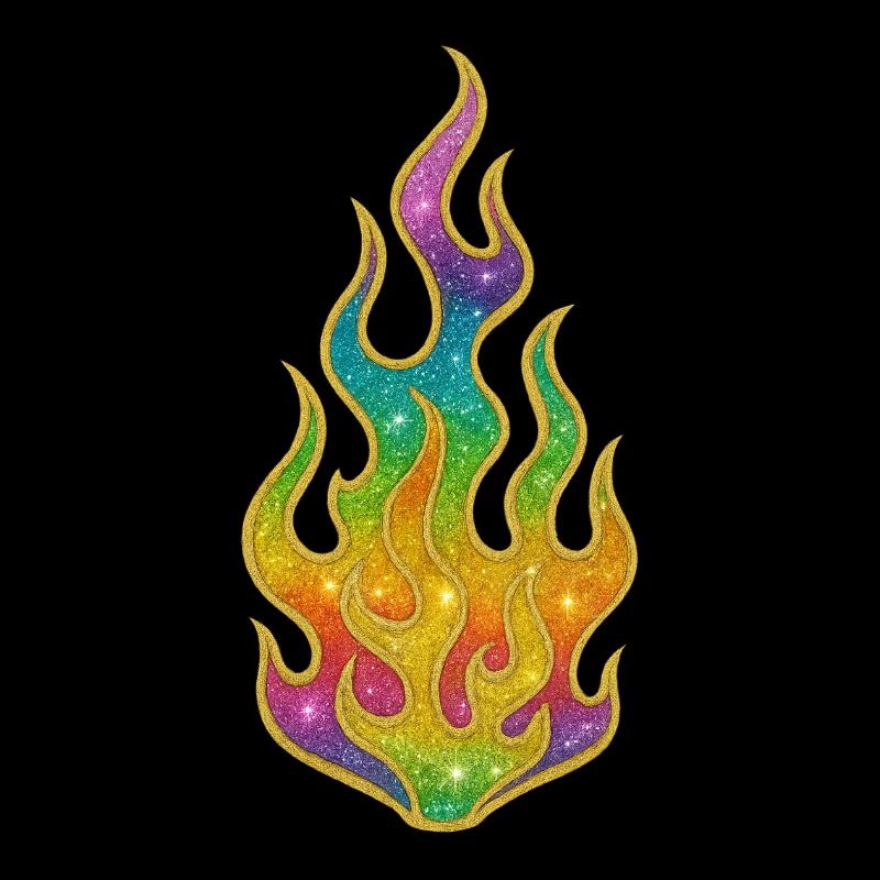 Regenbogenflammen Glitter