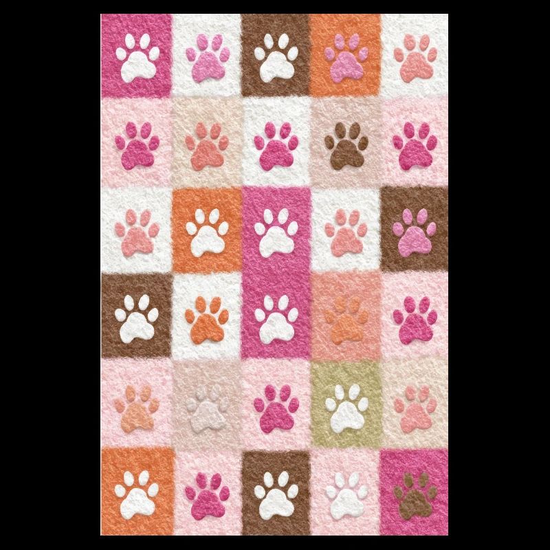 Pawprint Patchwork Plush Squares