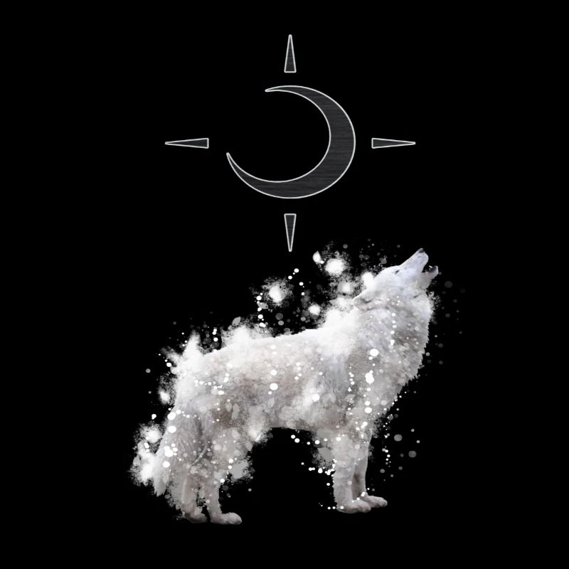 Wolf's Kunst mit Halbmond