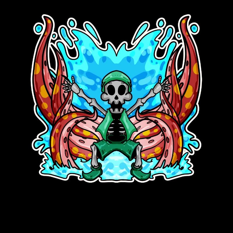 Skeleton Octopus Pirate
